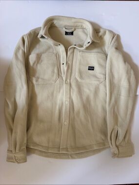 Hurley Cream Fleece Button-Front Overshirt